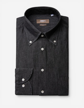 Regular Fit Skjorta Denim Vintage Svart