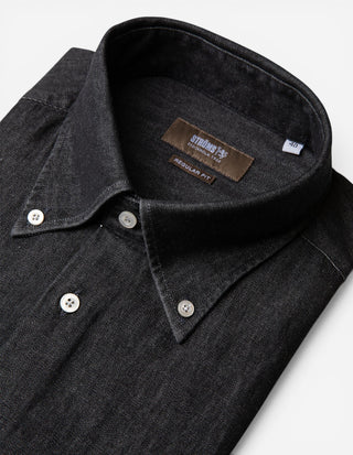 Regular Fit Skjorta Denim Vintage Svart