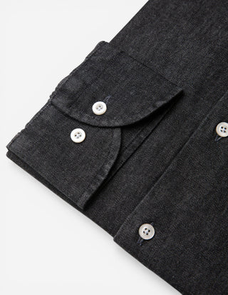 Regular Fit Skjorta Denim Vintage Svart