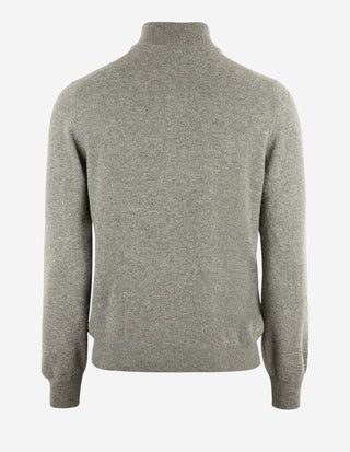 Tröja Zip Ull Cashmere Grå Melerad