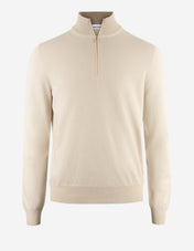 Tröja Zip Ull Cashmere Ljusbeige