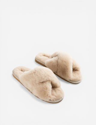 Lovisa Toffla Fårskinnspäls Ljusbeige