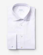 Slim Fit Skjorta Dubbelmanschett Signature Twill Vit