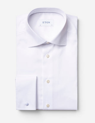 Slim Fit Skjorta Dubbelmanschett Signature Twill Vit