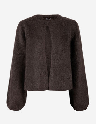 Amelia Cardigan Mohair Mörkbrun