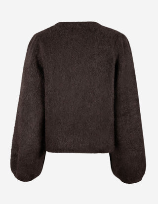 Amelia Cardigan Mohair Mörkbrun