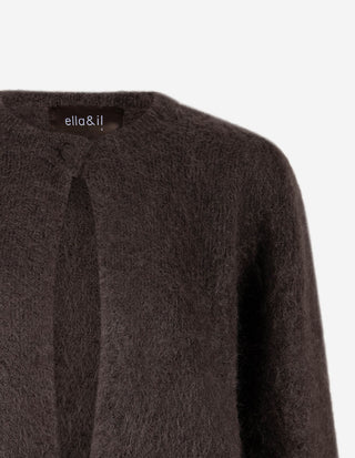 Amelia Cardigan Mohair Mörkbrun