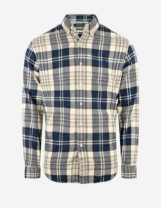 Custom Fit Flanellskjorta Rutig Blå