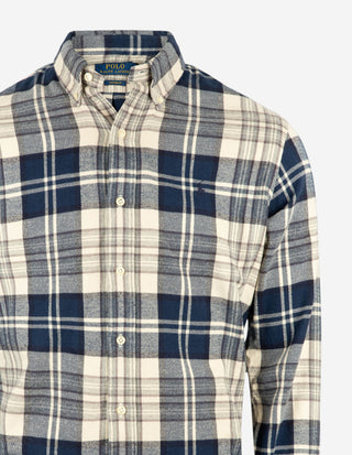 Custom Fit Flanellskjorta Rutig Blå