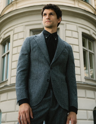 Firenze Blazer Moon Tweed Fiskben Grå