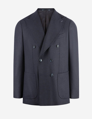Firenze Dubbelknäppt Blazer Tweed Mörkblå