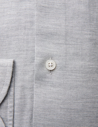 Slim Fit Skjorta Flanell Bomull Cashmere Ljusgrå