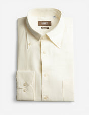 Regular Fit Skjorta Flanell Bomull Cashmere Benvit