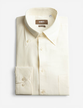 Regular Fit Skjorta Flanell Bomull Cashmere Benvit