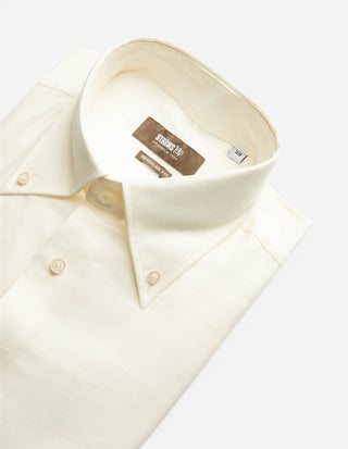 Regular Fit Skjorta Flanell Bomull Cashmere Benvit