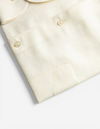 Regular Fit Skjorta Flanell Bomull Cashmere Benvit