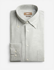 Regular Fit Skjorta Flanell Bomull Cashmere Ljusgrå