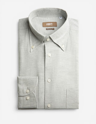 Regular Fit Skjorta Flanell Bomull Cashmere Ljusgrå