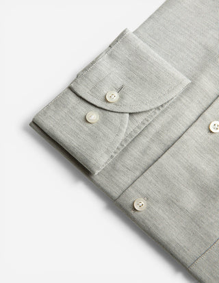 Regular Fit Skjorta Flanell Bomull Cashmere Ljusgrå