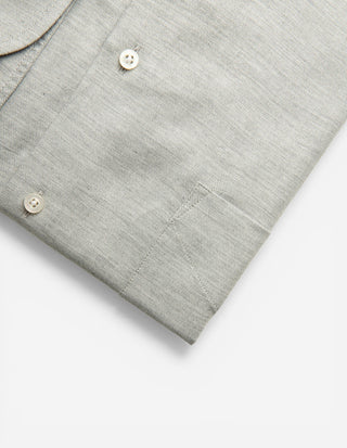 Regular Fit Skjorta Flanell Bomull Cashmere Ljusgrå