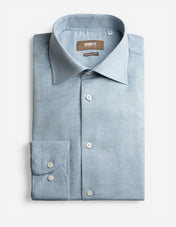 Regular Fit Skjorta Flanell Bomull Cashmere Ljusblå