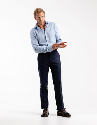 Regular Fit Skjorta Flanell Bomull Cashmere Ljusblå