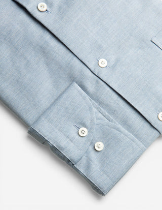 Regular Fit Skjorta Flanell Bomull Cashmere Ljusblå