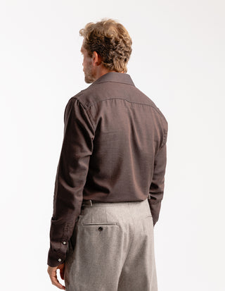 Regular Fit Skjorta Flanell Bomull Cashmere Brun
