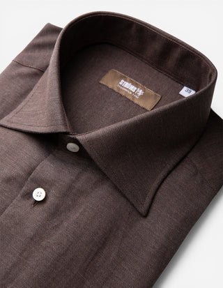 Regular Fit Skjorta Flanell Bomull Cashmere Brun
