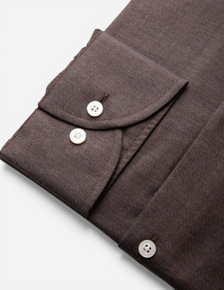 Regular Fit Skjorta Flanell Bomull Cashmere Brun
