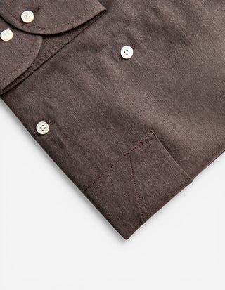 Regular Fit Skjorta Flanell Bomull Cashmere Brun