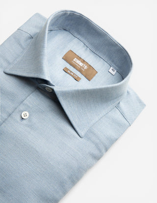 Slim Fit Extra Lång Skjorta Bomull Cashmere Ljusblå