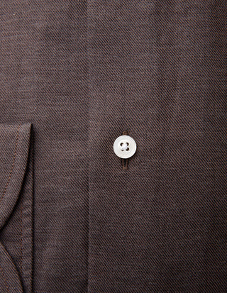 Slim Fit Extra Lång Skjorta Bomull Cashmere Brun