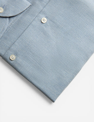 Regular Fit XLÄ Skjorta Flanell Bomull Cashmere Ljusblå