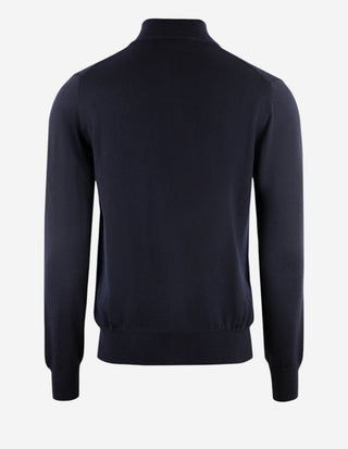 Zip-Cardigan Merinoull Marinblå