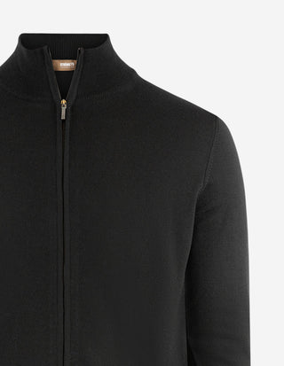 Zip-Cardigan Merinoull Svart