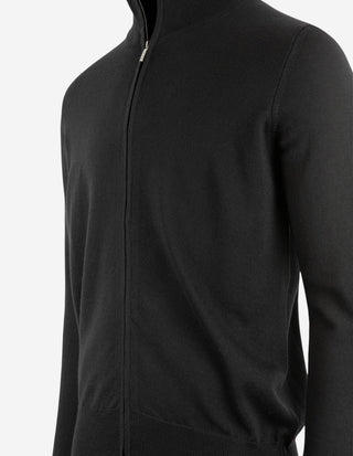 Zip-Cardigan Merinoull Svart