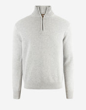 Zip-tröja Ull/Cashmere Ljusgrå
