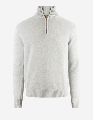 Zip-tröja Ull/Cashmere Ljusgrå