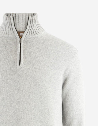 Zip-tröja Ull/Cashmere Ljusgrå