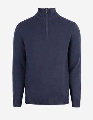 Zip-tröja Ull/Cashmere Navy