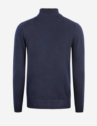 Zip-tröja Ull/Cashmere Navy