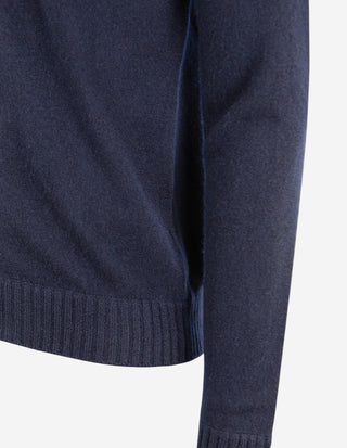 Zip-tröja Ull/Cashmere Navy