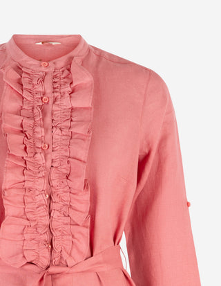 Hillary Klänning Linne Rosa