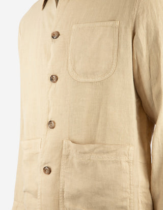 Constantin Overshirt Linne Beige