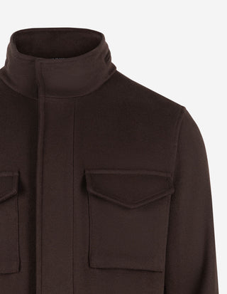 Field Jacket Ull/Cashmere Mörkbrun