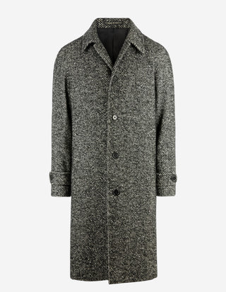 Sartorial Raglan Rock Fiskbensmönstrad Grå
