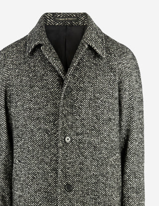 Sartorial Raglan Rock Fiskbensmönstrad Grå