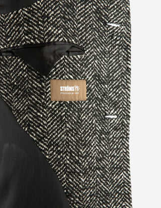 Sartorial Raglan Rock Fiskbensmönstrad Grå