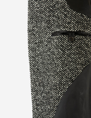 Sartorial Raglan Rock Fiskbensmönstrad Grå